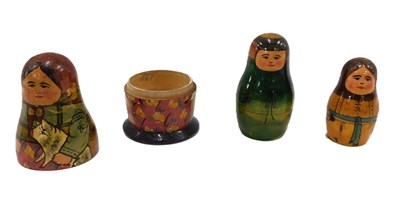 Lot 769 - A set of early 20thC Russian type folk art...
