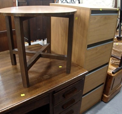Lot 1503a - A circular oak coffee table, 53cm high, 60cm...