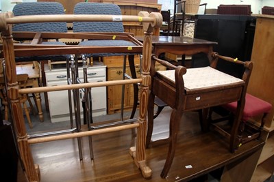 Lot 1530 - A group of furniture, including an oak piano...