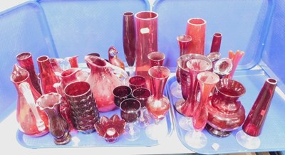 Lot 2089 - A group of ruby coloured glassware, to include...