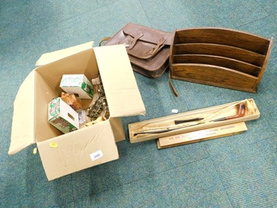 Lot 2095 - A Pilot oak letter rack, together with an...