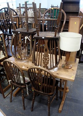 Lot 1536 - A group of furniture, to include pine dining...