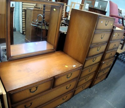 Lot 1548 - A suite of mid 20thC campaign style bedroom...