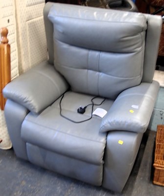 Lot 1562 - A grey leather reclining electric chair.