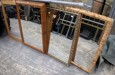 Lot 1573 - A group of wall mirrors, the largest being...