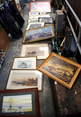 Lot 1583 - A group of framed prints, including a view of...