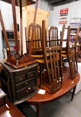 Lot 1585 - A group of furniture, including a dining table,...