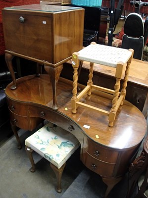 Lot 1604 - A group of furniture, to include a kidney...