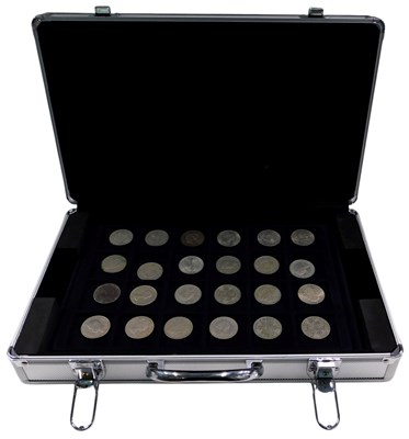 Lot 836 - A coin case, containing a quantity of British...
