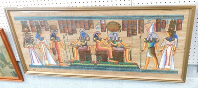 Lot 2180 - Egyptian School. Papyrus print, signed...