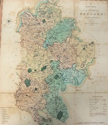 Lot 531 - A 19thC new map of the county of Bedford,...