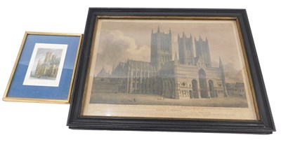 Lot 568 - After Burgess. Lincoln Cathedral, engraving,...