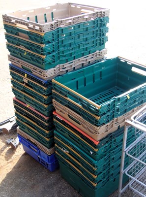 Lot 1657 - A quantity of stackable plastic storage crates,...