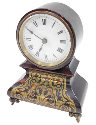 Lot 628 - A 19thC French ebonised and Boulle timepiece,...