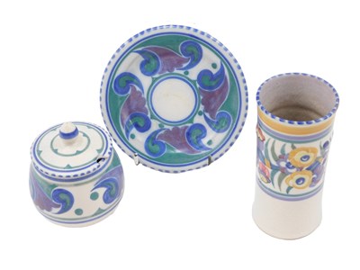 Lot 478 - A Poole pottery cylindrical vase, decorated...