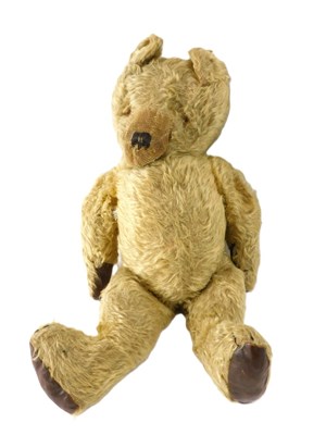 Lot 644 - An early to mid 20thC plush teddy bear, with...
