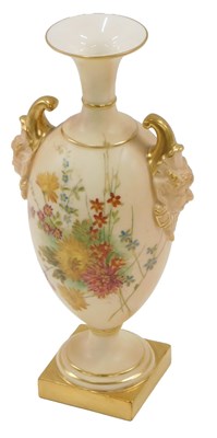 Lot 478 - A Royal Worcester blush ivory porcelain two...