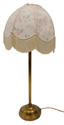Lot 665 - An early 20thC brass table lamp, with domed...
