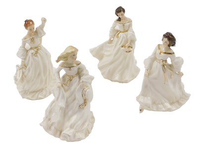 Lot 489 - Four Royal Worcester figurines, Summer Breeze,...