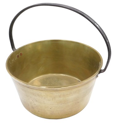 Lot 661 - An early 20thC heavy brass preserve pan, with...