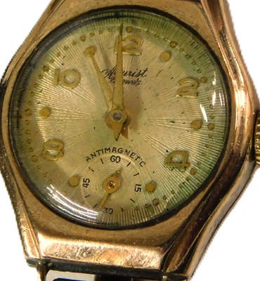 Lot 857 - A mid century Accurist ladies 9ct rose gold...