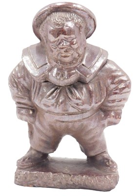 Lot 514 - A 19thC dark salt glazed figure, of a sailor,...