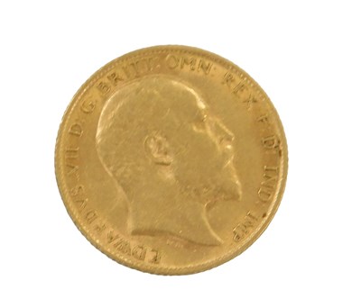 Lot 53 - An Edward VII gold half sovereign, 1910, 4.0g.