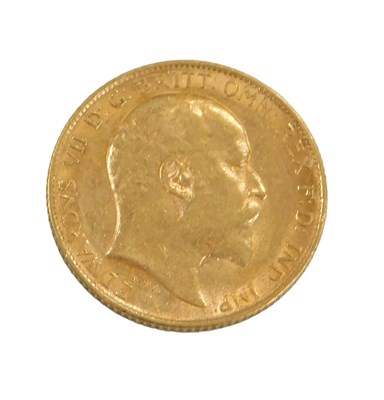 Lot 51 - An Edward VII gold half sovereign, 1910, 4.0g.