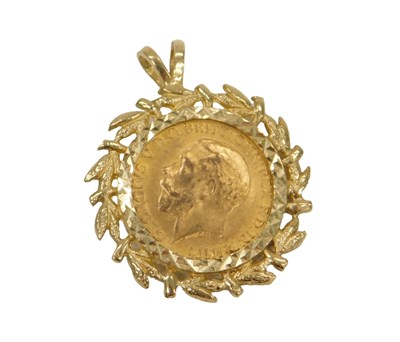 Lot 59 - A George V plated half sovereign type coin,...