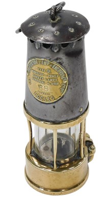 Lot 1003 - A brass Protector miner's lamp, type S1, 23cm...