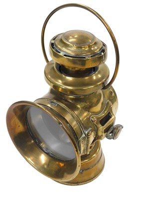 Lot 1005 - A Lucas brass King of the Road car lamp, with...