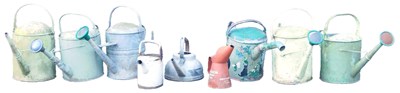Lot 1009 - A quantity of painted galvanised watering cans,...