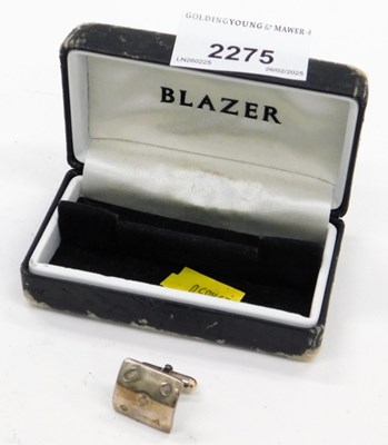 Lot 2275 - A gentleman's silver cufflink, hallmarked for...