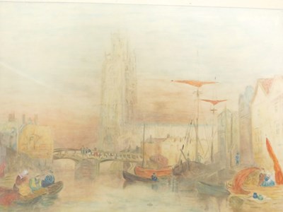Lot 862 - Mary B Bagley, Boston town scene, watercolour,...