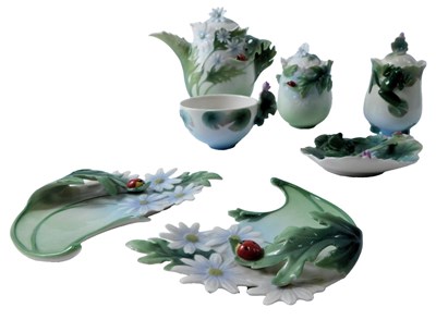 Lot 937 - A Franz porcelain part tea service, comprising...
