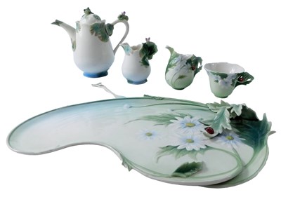 Lot 939 - A Franz porcelain part tea coffee service,...