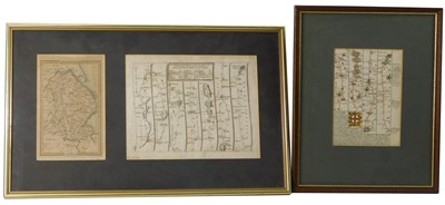 Lot 874 - A 19thC map of Lincolnshire, and a map of the...