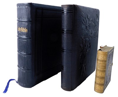 Lot 949 - A leather bound Holy Bible, published by The...
