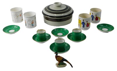 Lot 878 - A part tea service, with simulated shagreen...