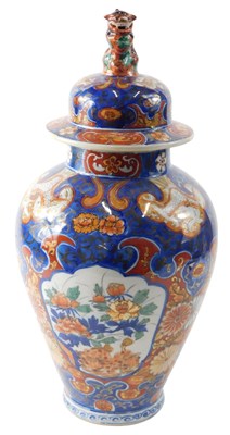 Lot 891 - A late 19thC porcelain jar and cover,...