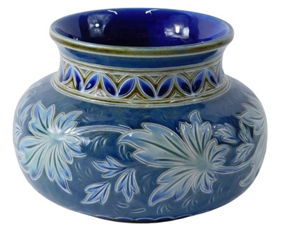 Lot 895 - A Doulton Lambeth squat shaped vase, with...