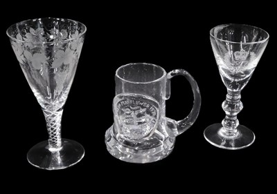 Lot 901 - A 20thC cut glass rummer, engraved with grapes...