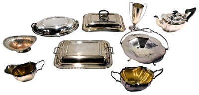 Lot 906 - A quantity of silver plate, to include three...