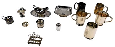 Lot 907 - A quantity of silver plate, to include loving...