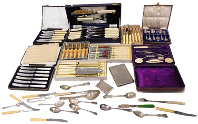 Lot 911 - A quantity of silver plated cutlery, etc.