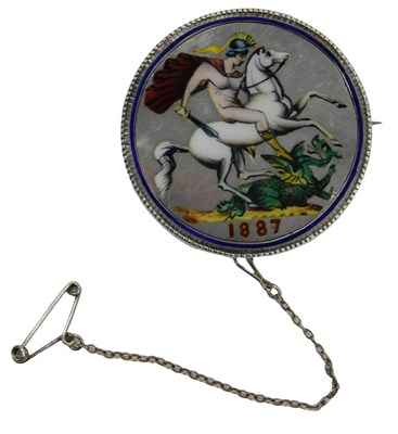 Lot 88 - A Queen Victoria silver crown, enamelled and...