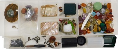 Lot 430 - Assorted polished and cut agates and gemstones,...
