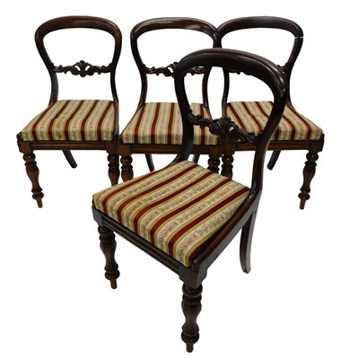 Lot 1074 - A set of Victorian mahogany balloon back...