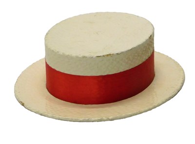 Lot 1075 - A painted straw boater, possibly for...