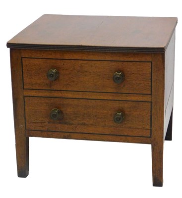 Lot 1077 - An early 19thC mahogany box commode, with a...